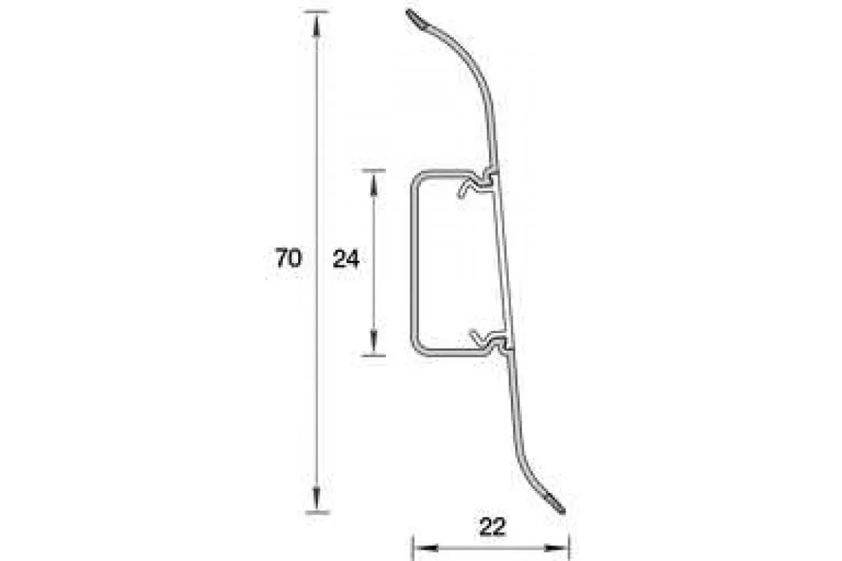 Плинтус Ясень серый 253 (ideal Classic 70х22х2200 мм)