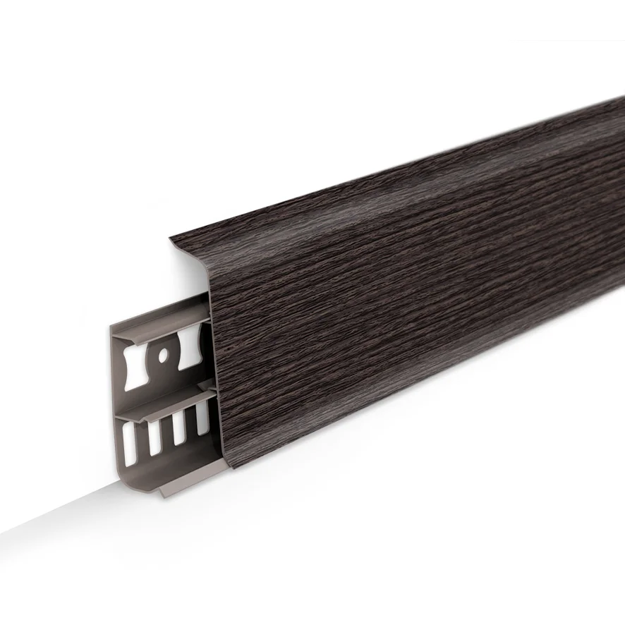 Плинтус напольный с кабель-каналами 85мм 2,2м "Деконика", 351 Каштан Плинтус напольный с кабель-каналами 85мм 2,2м "Деконика", 351 Каштан