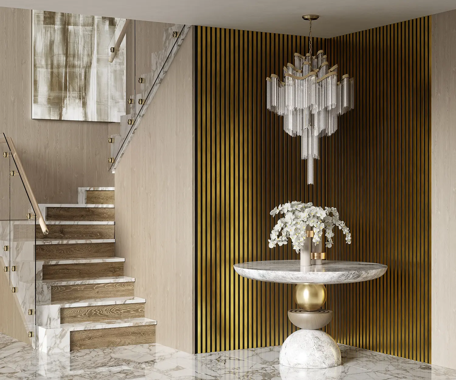 Комплект акуст.панелей, черный войлок, 3000х300х19мм, рейки ЭКОПОЛИМЕР, золото матовое/2шт., компл Комплект акуст.панелей, черный войлок, 3000х300х19мм, рейки ЭКОПОЛИМЕР, золото матовое/2шт., компл