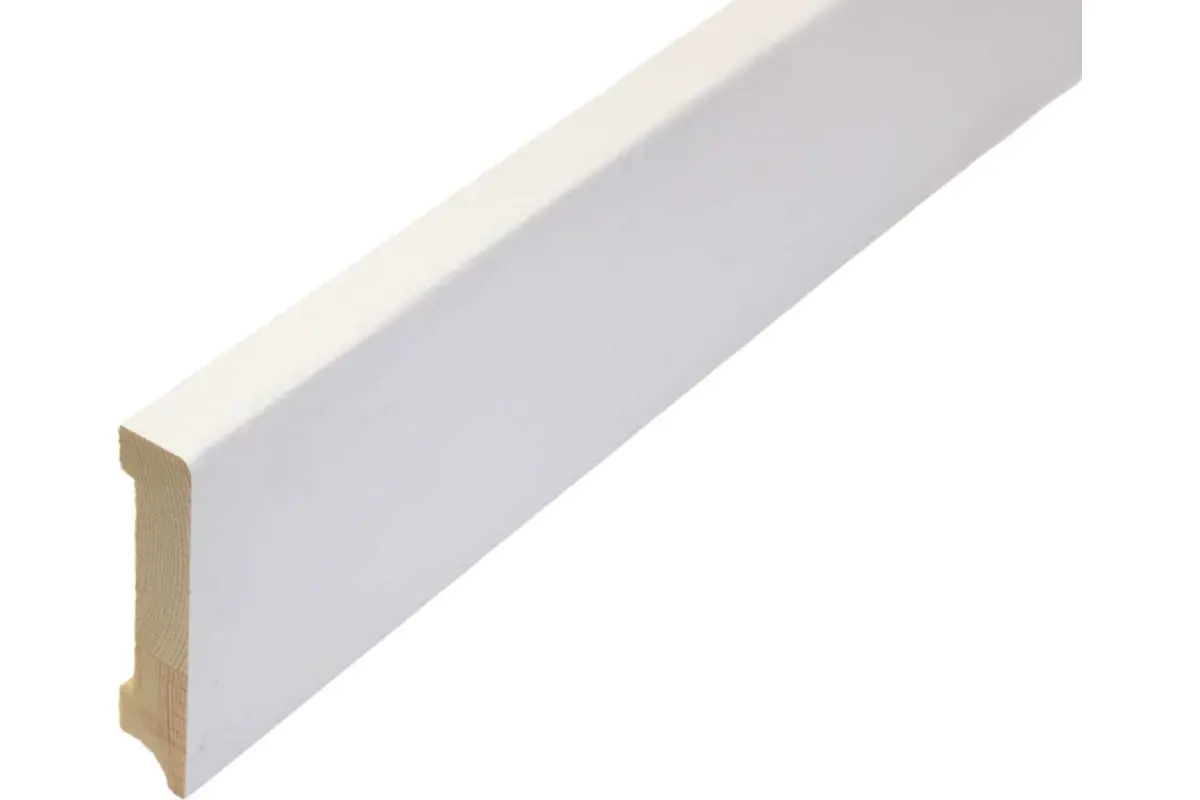 Плинтус Деревянный 80*16*2400 мм Белый снег, шт Плинтус Деревянный 80*16*2400 мм Белый снег, шт