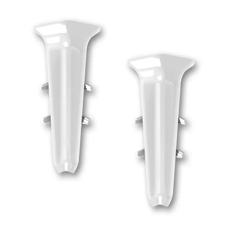 Угол внутренний для плинтуса 70мм "Деконика" (2шт. во флоупак), 001-G Белый глянцевый