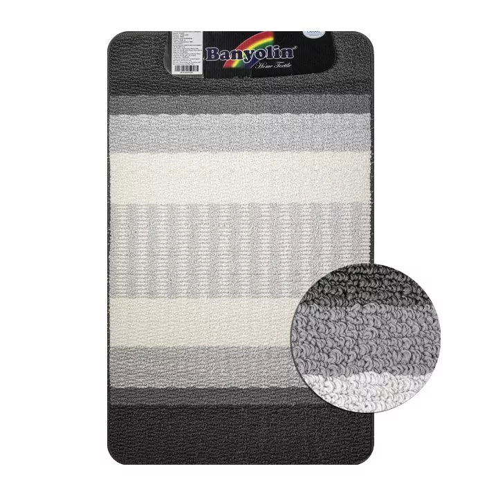 Коврик в ванную STARLOOP одинарный СЕРЫЙ 550 х 900 мм 100% полиэстер , ворс 6 мм, код: 00811