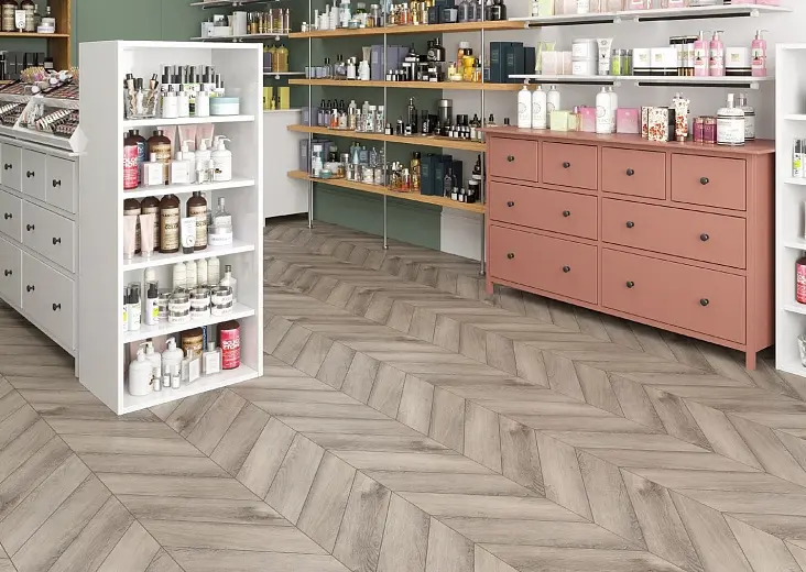Клеевая кварцвиниловая плитка Alpine Floor Chevron LVT Дуб Исида ECO 20-8