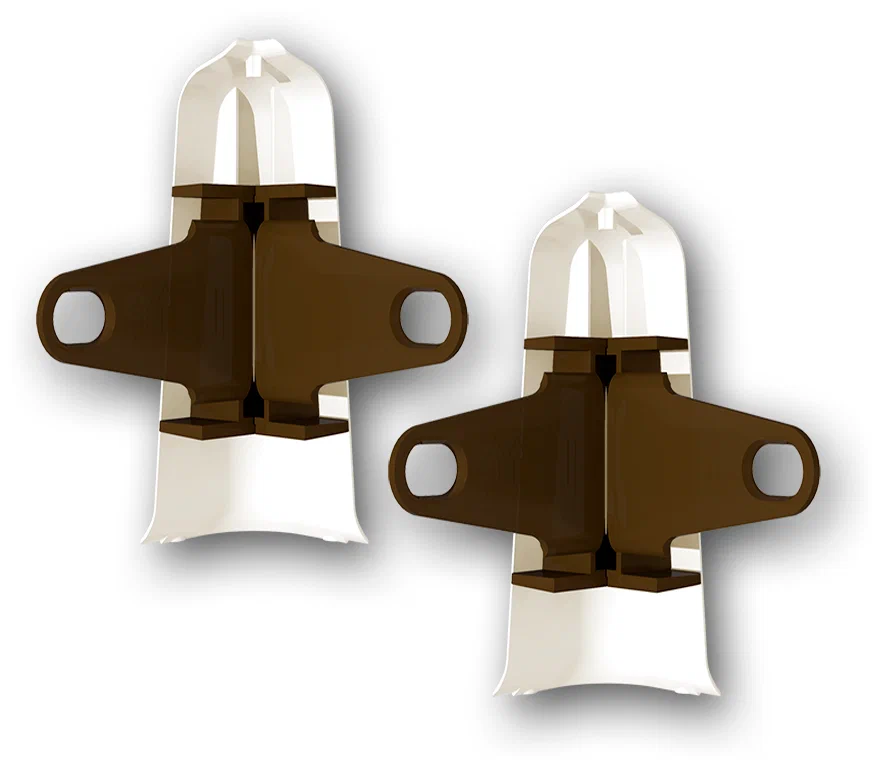 Угол наружный (внешний) с крепежом 85мм "Деконика" (2шт. во флоупак), 033 Кремово-белый