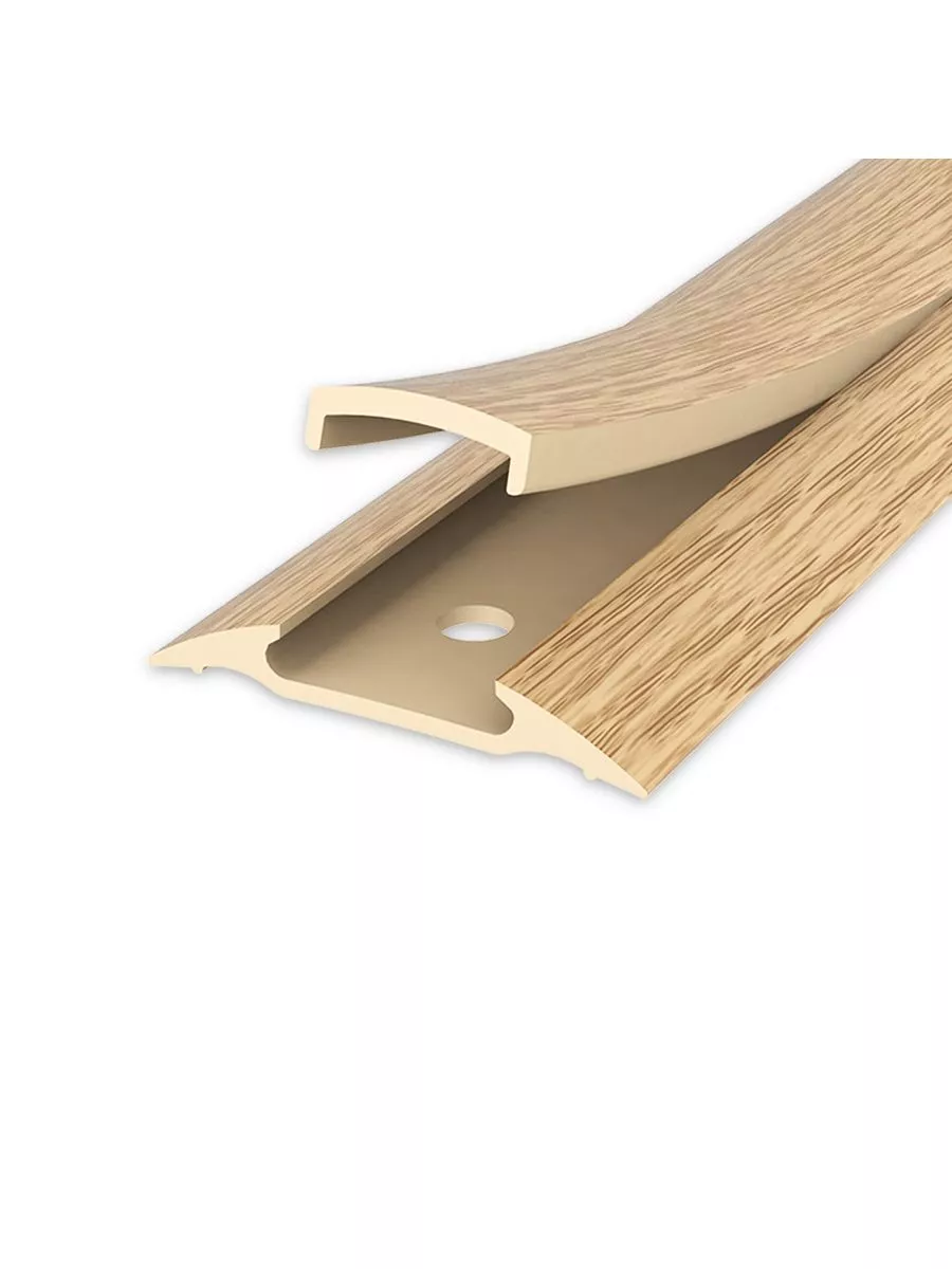 Порог с монтажным каналом (с дюб-гвоздями) 42мм 1,8 "Идеал" 212/Дуб светлый Порог с монтажным каналом (с дюб-гвоздями) 42мм 1,8 "Идеал" 212/Дуб светлый