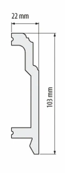 Плинтус дюрополимерный под покраску Damar Poland DP 9 (2000х103х22)