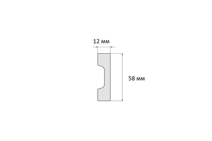Плинтус дюрополимерный под покраску Damar Poland DP 2 (2000х58х12)
