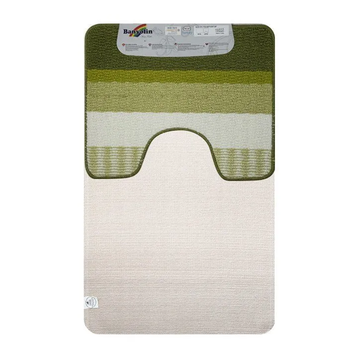 Коврик в ванную STARLOOP двойной ЗЕЛЁНЫЙ 550 х 900 , 550 х 450 мм 100% полиэстер , ворс 6 мм, код: 00824