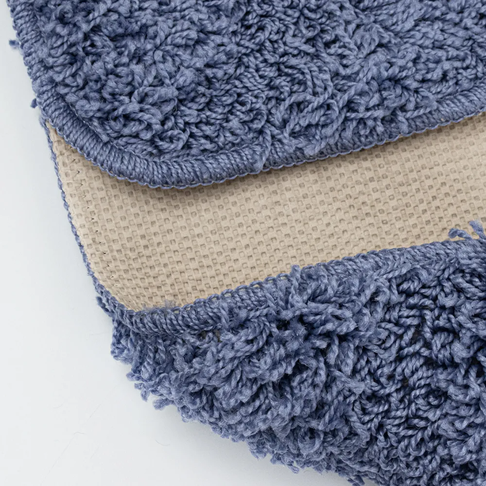 Коврик в ванную SHAGGY двойной ГОЛУБОЙ 60х100 + 50х60 см 100% полиэстер, ворс 20 мм код: 00158