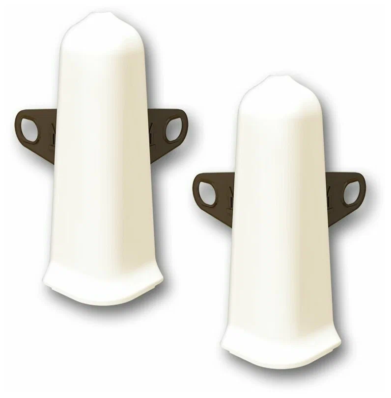 Угол наружный (внешний) с крепежом 85мм "Деконика" (2шт. во флоупак), 034 Светлая слоновая кость