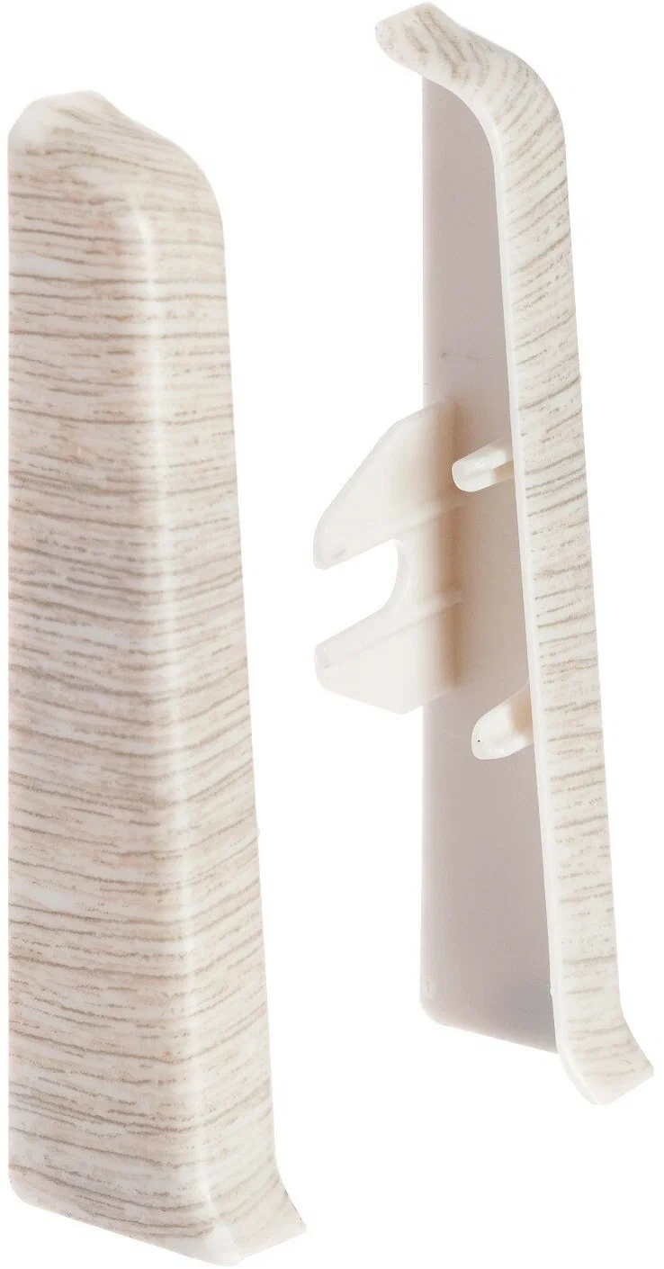 Торцевые (пара) для плинтуса 85мм "Деконика" (1 пара во флоупак), 253 Ясень серый Торцевые (пара) для плинтуса 85мм "Деконика" (1 пара во флоупак), 253 Ясень серый