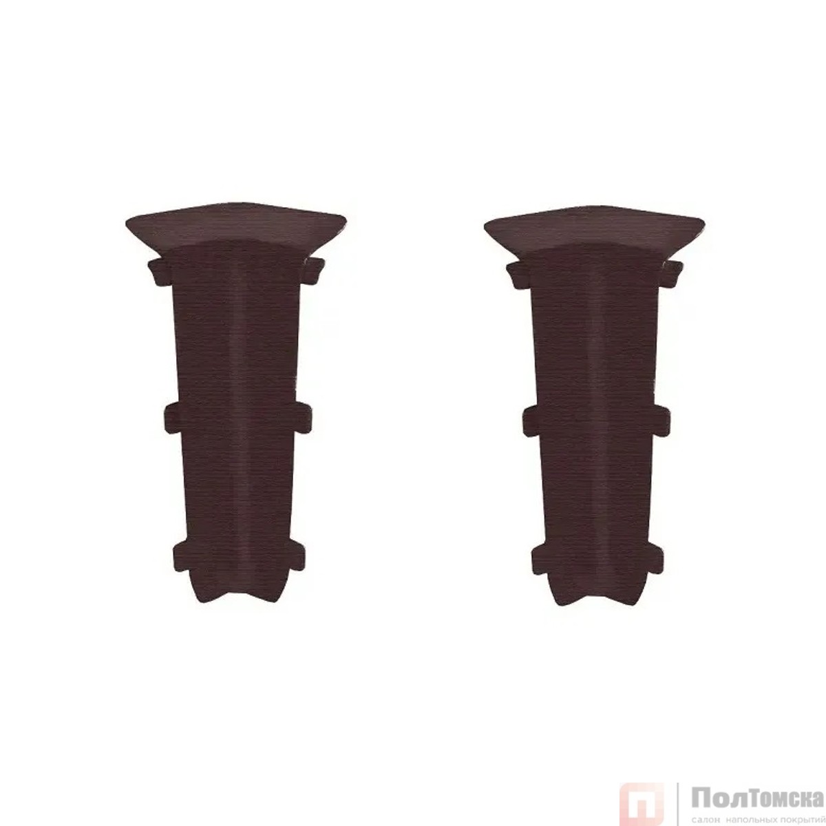 Угол внутренний для плинтуса 85мм "Деконика" (2шт. во флоупак), 351 Каштан