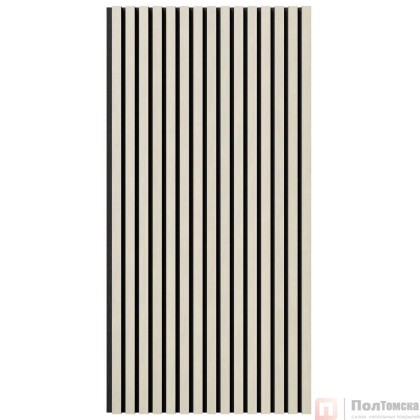 Акустическая панель, черный войлок, 1200х600х21мм, рейки МДФ, шпон дуб клэр светлый, шт