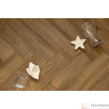 Клеевая кварцвиниловая LVT плитка DeART GRAND DG 9420 "Ёлка", 135х640х2,5мм