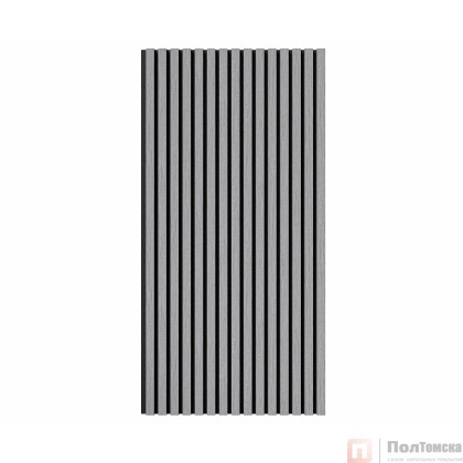 Акустическая панель, черный войлок, 1200х600х21мм, рейки МДФ, шпон дуб ардженто светло-серый, шт