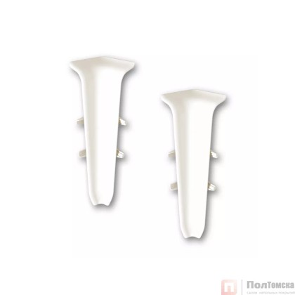 Угол внутренний для плинтуса 85мм "Деконика" (2шт. во флоупак), 033 Кремово-белый