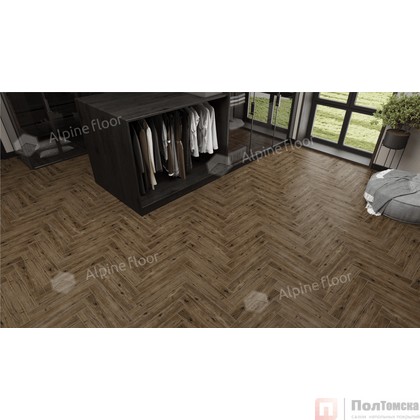Ламинат Alpine Floor Original Herringbone 12 Pro Бордо LF106-10