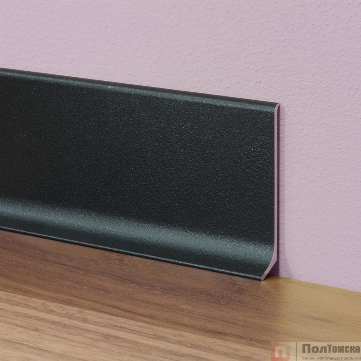 Плинтус алюминиевый 60 мм 2,5м анод.черный мат, шт