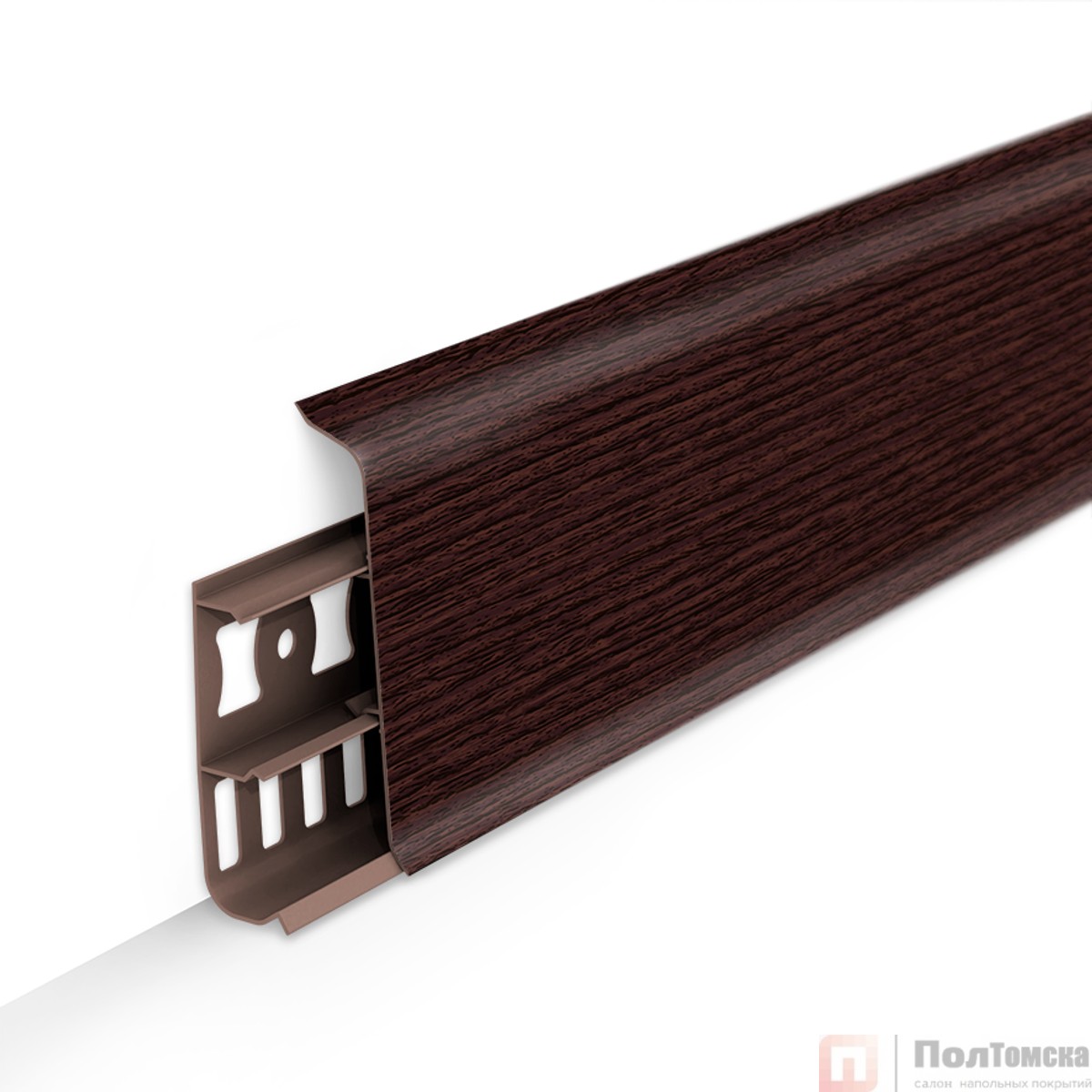 Плинтус напольный с кабель-каналами 70мм 2,2м "Деконика", 351 Каштан