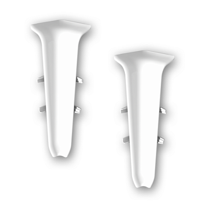 Угол внутренний для плинтуса 85мм "Деконика" (2шт. во флоупак), 001 Белый