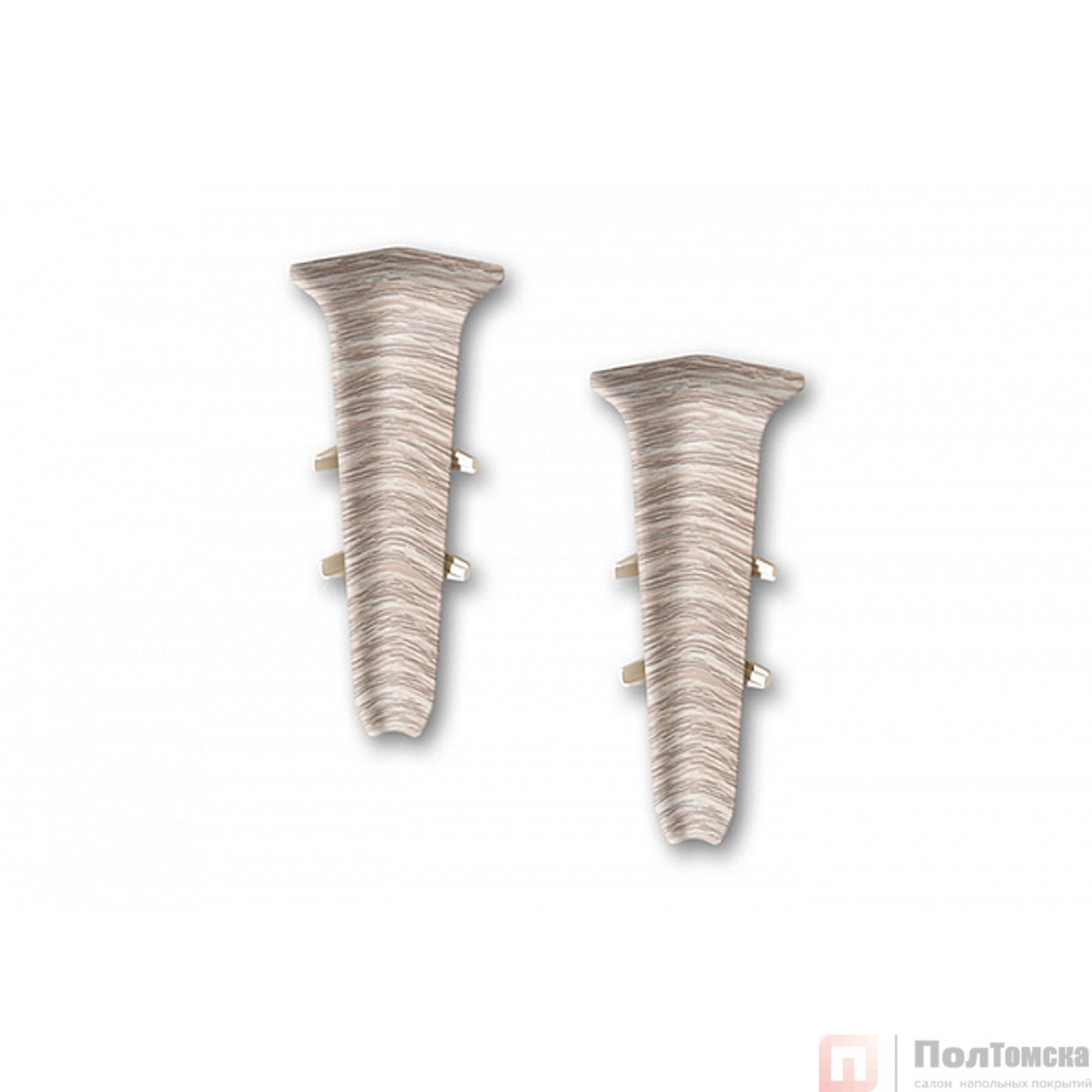 Угол внутренний для плинтуса 85мм "Деконика" (2шт. во флоупак), 229 Дуб латте