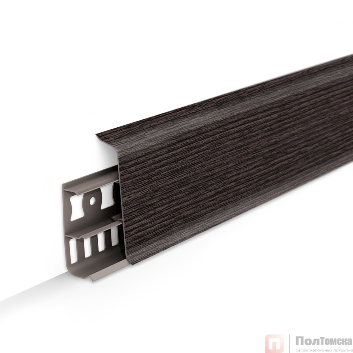 Плинтус напольный с кабель-каналами 85мм 2,2м "Деконика", 351 Каштан