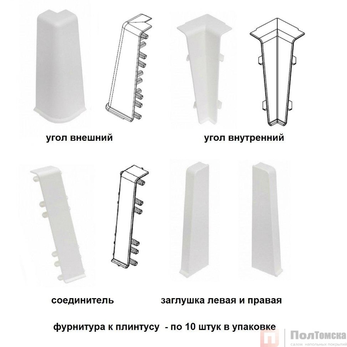 Фурнитура к плинтусу Cezar Hi-Line Prestige