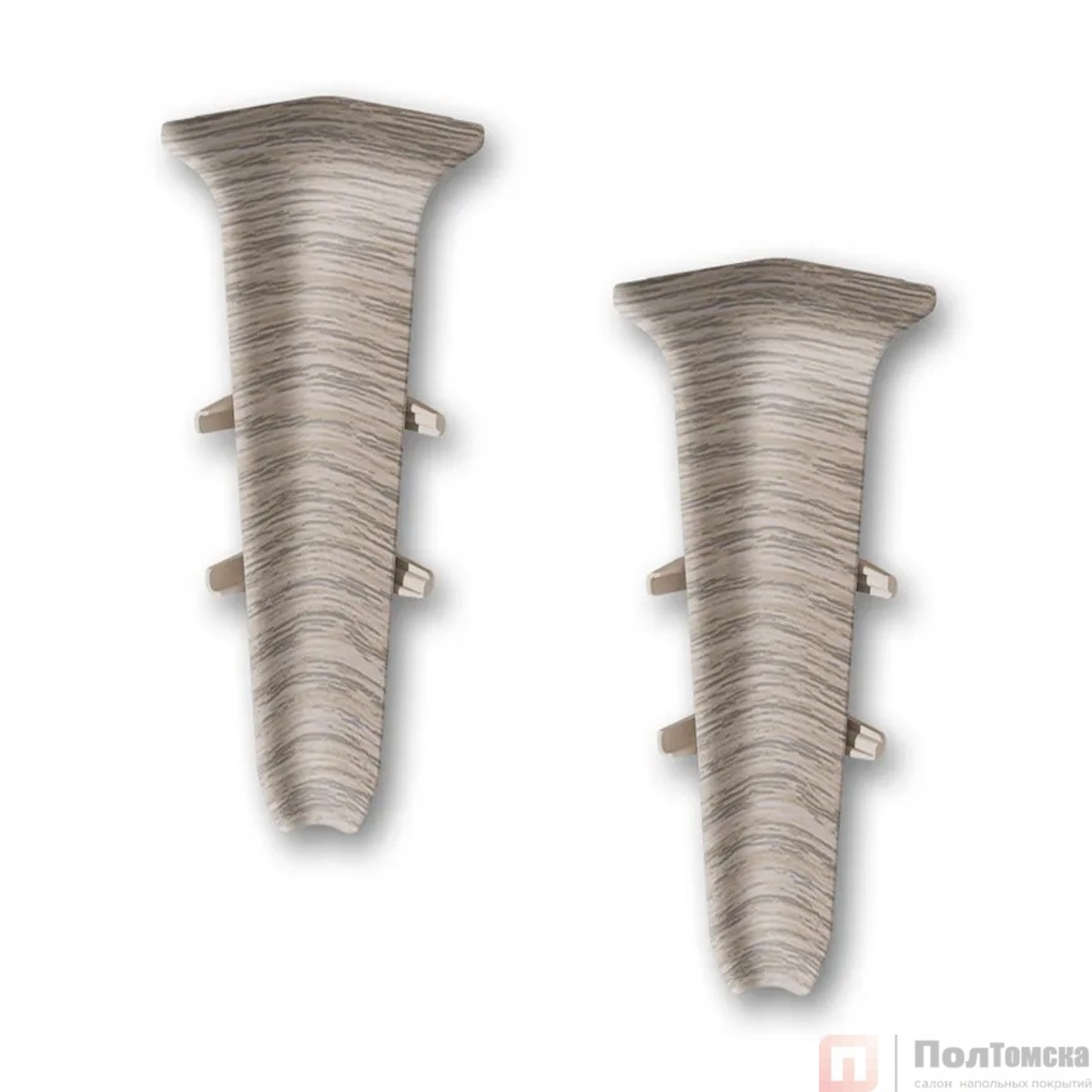 Угол внутренний для плинтуса 85мм "Деконика" (2шт. во флоупак), 215 Дуб снежный