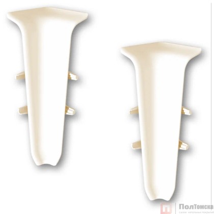 Угол внутренний для плинтуса 85мм "Деконика" (2шт. во флоупак), 034 Светлая слоновая кость