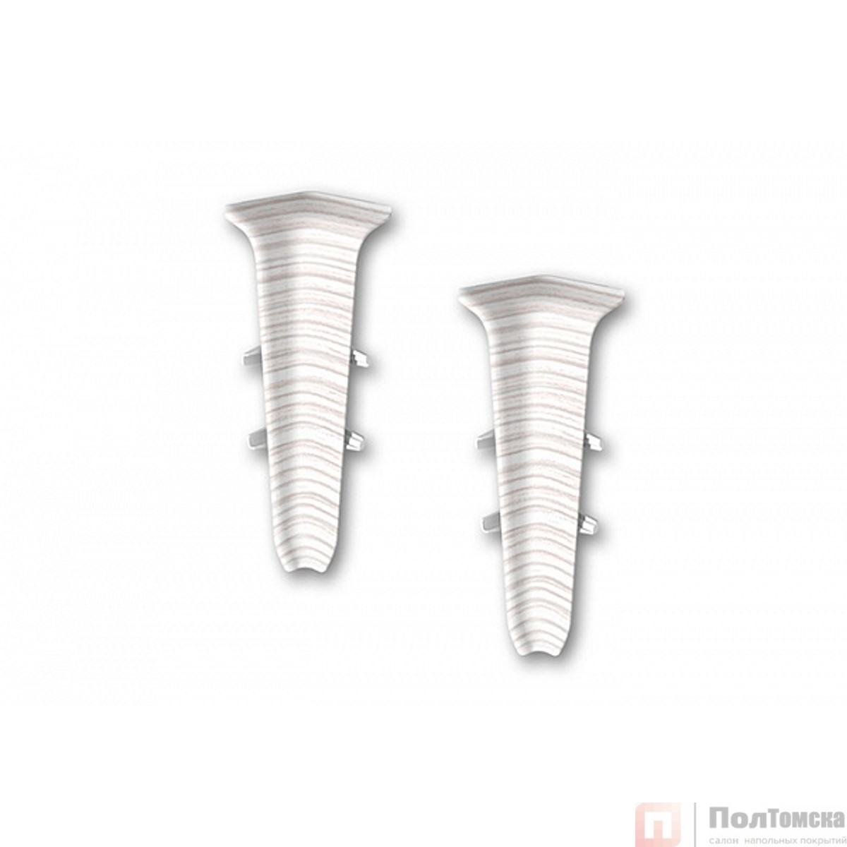 Угол внутренний для плинтуса 85мм "Деконика" (2шт. во флоупак), 255 Ясень бьянко