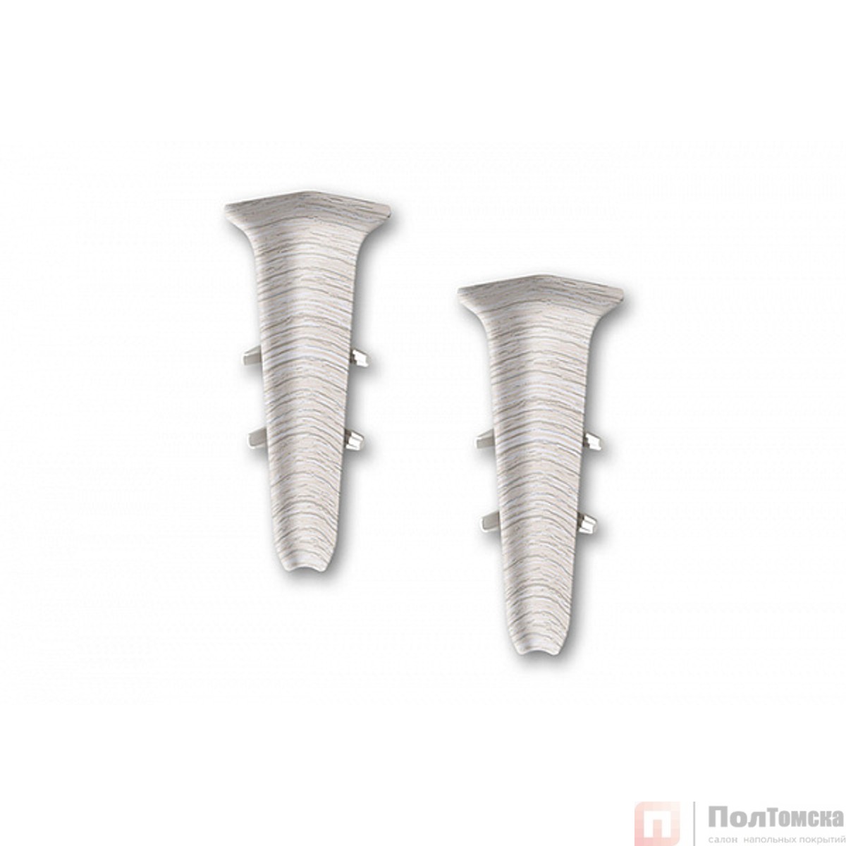 Угол внутренний для плинтуса 85мм "Деконика" (2шт. во флоупак), 253 Ясень серый