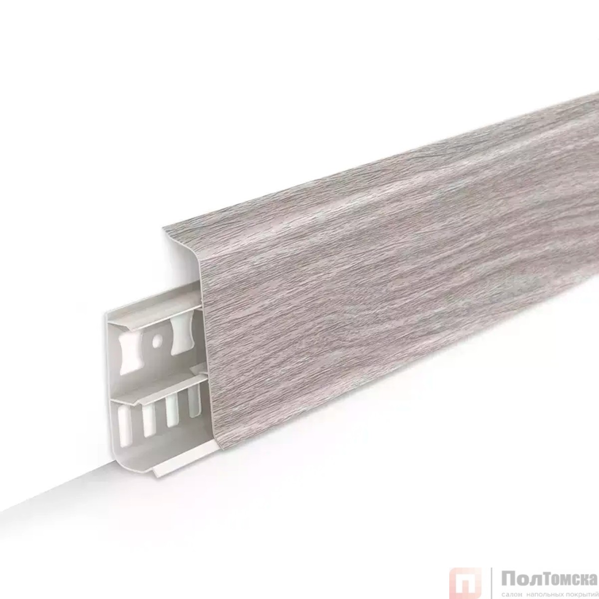 Плинтус напольный с кабель-каналами 70мм 2,2м "Деконика", 294 Орех антик