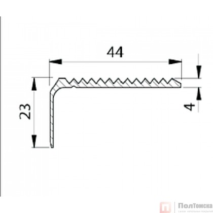 Порог-угол с зубцами 44 х 23мм х 2,0м алюминий медь антик