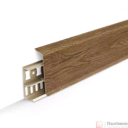 Плинтус напольный с кабель-каналами 70мм 2,2м "Деконика", 211 Дуб рустик
