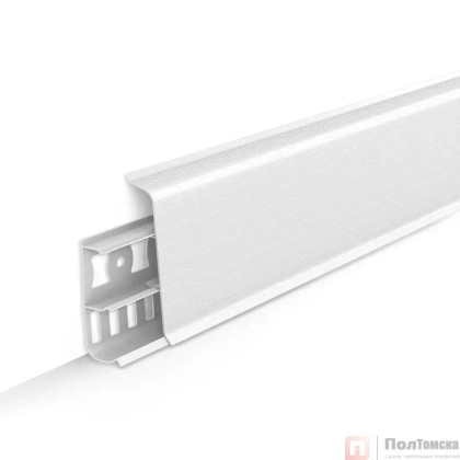 Плинтус напольный с кабель-каналами 70мм 2,2м "Деконика", 001 Белый