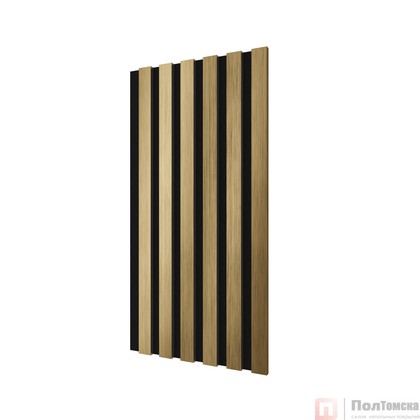 Комплект акуст.панелей, черный войлок, 1200х300х19мм, рейки ЭКОПОЛИМЕР, золото матовое/2шт., компл