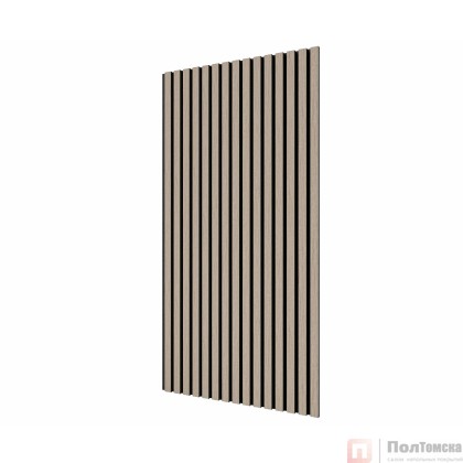 Акустическая панель, черный войлок, 1200х600х21мм, рейки МДФ, шпон дуб латте бежевый, шт