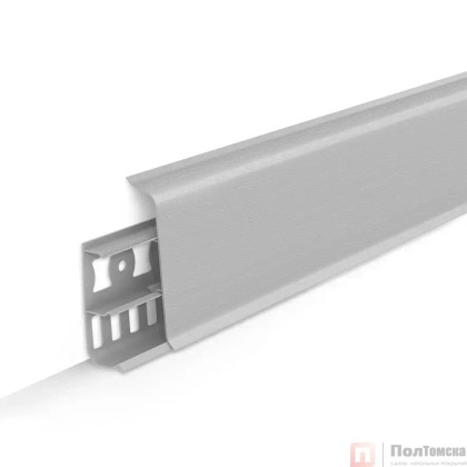 Плинтус напольный с кабель-каналами 70мм 2,2м "Деконика", 002 Светло-серый